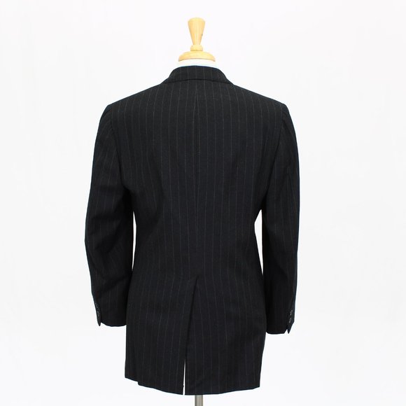 Vintage 1980's Brooks Brothers 40L 36x30 Gray Stripe 3-Button Full Suit … - Picture 9 of 15